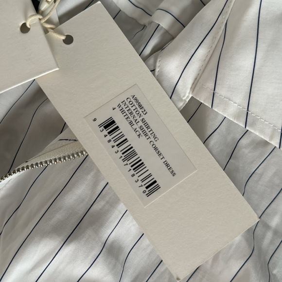 Dion Lee INTERNAL SHIRT CORSET DRESS WHITE AND BLACK - Picture 5 of 6